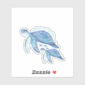 Schroefschildpadden, blauw, stut, korft sticker (Vel)