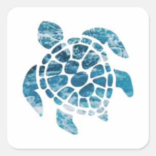 Schroefschilfers, bespaar de schildpad, Zee schild Vierkante Sticker
