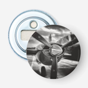 Schroefschroef voor vliegtuigen: zwart en wit button flesopener