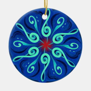 Schroefsel en kleurrijke toetsenbordcirkel keramisch ornament