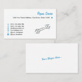 Schroefsleutel, met de hand getrokken. Reparatiese Visitekaartje (Voorkant / Achterkant)