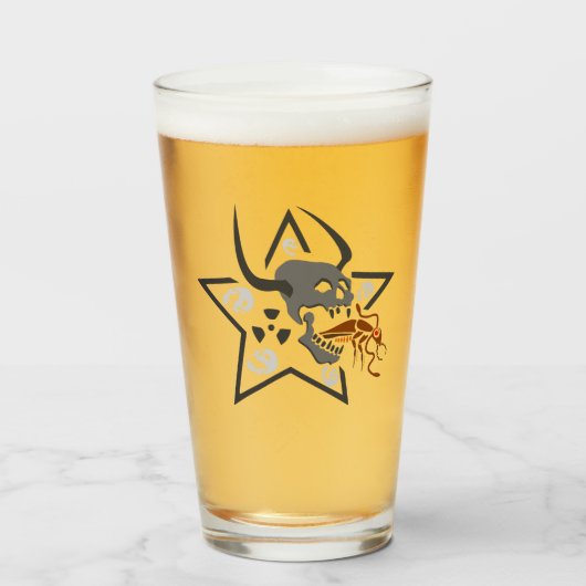 Schroefsschedel Pentagram met bruine kroach Glas (Voorkant gevuld)