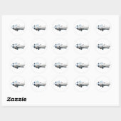 Schroefvliegtuig Ronde Sticker (Vel)