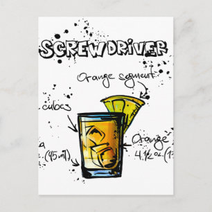schroevendraaier Cocktail Recipe Briefkaart