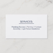 Schroevendraaier Draadsnijder Steeksleutel Omtrek Visitekaartje (Achterkant)