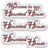 Schroot boek Halloween Haunted House Sticker (Voorkant)