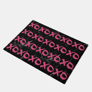 Schroze zwarte marmer xoxo kisses deurmat