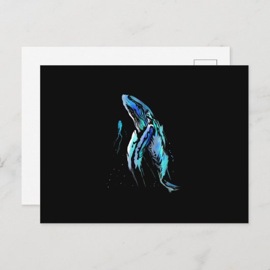 Schuba Diver Humpback Whale Swimming Diving Gift Briefkaart (Voorkant / Achterkant)