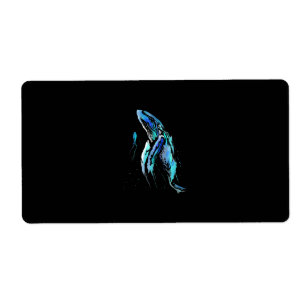 Schuba Diver Humpback Whale Swimming Diving Gift Etiket