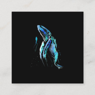 Schuba Diver Humpback Whale Swimming Diving Gift Vierkante Visitekaartje