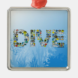 Schubadsorteerbare DIVE Metalen Ornament