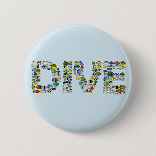 Schubadsorteerbare DIVE Ronde Button 5,7 Cm