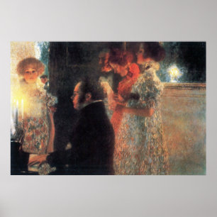 Schubert bij de piano door Gustav Klimt Poster