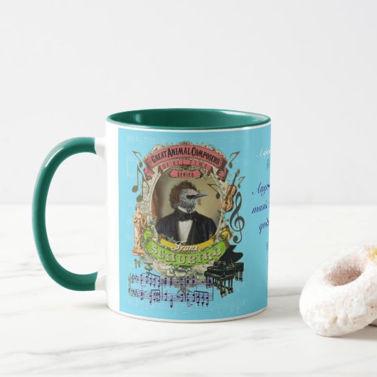 Schubird Funny Bird Composer Franz Schubert Mok (Met donut)