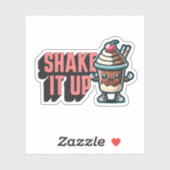Schud het op chocolade milkshake woordspeling sticker (Vel)