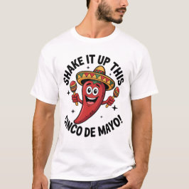 Schud het op deze Cinco de Mayo! Rode chilipeper T-shirt