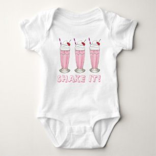 Schud het! Roze aardbei Ice Cream Shop Milkshake Romper