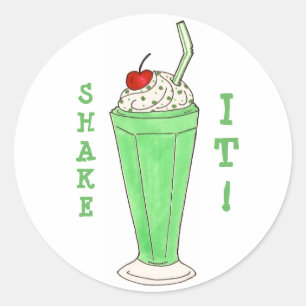 Schud het Sint Patrick's Day Milkshake Green Shamr Ronde Sticker