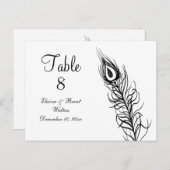 Schud het tabelnummer van de Tail-veren (wit) Briefkaart (Voorkant / Achterkant)