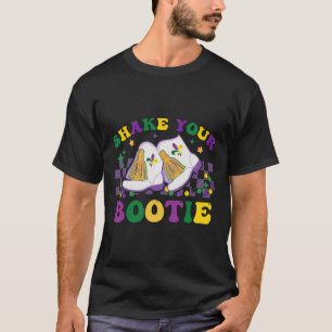 Schud Je Bootie Mardi Gras Kralen Laars Carnaval F T-shirt