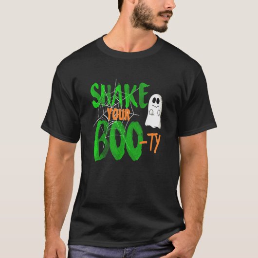 Schud je Booty Ghost Funny Halloween Pun T T-shirt (Voorkant)