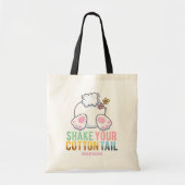 Schud je katoenstaart broodrooster paasbundel Naam Tote Bag (Voorkant)