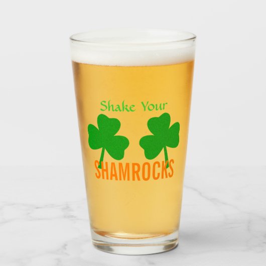 Schud je Shamrocks Party Glass Glas (Voorkant gevuld)
