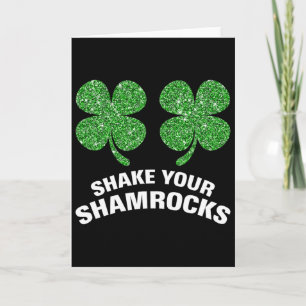Schud je Shamrocks St. Patrick Dag Groen Iers H Kaart