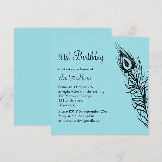 Schud je staartveren 21ste verjaardag uit kaart (Voorkant / Achterkant)