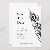 Schud je staartveren Sparen de Datum wit Save The Date (Voorkant / Achterkant)