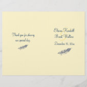 Schud je Til Feathers Wedding Programme (Voorkant)