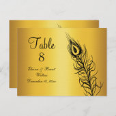 Schud uw Tail Feathers Table Number (goud) Briefkaart (Voorkant / Achterkant)