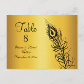 Schud uw Tail Feathers Table Number (goud) Briefkaart (Achterkant)