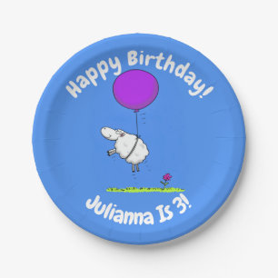 Schudballon cartoon humor illustratie papieren bordje