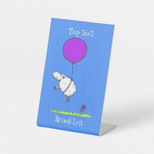 Schudballon cartoon humor illustratie reclamebord met voetstuk