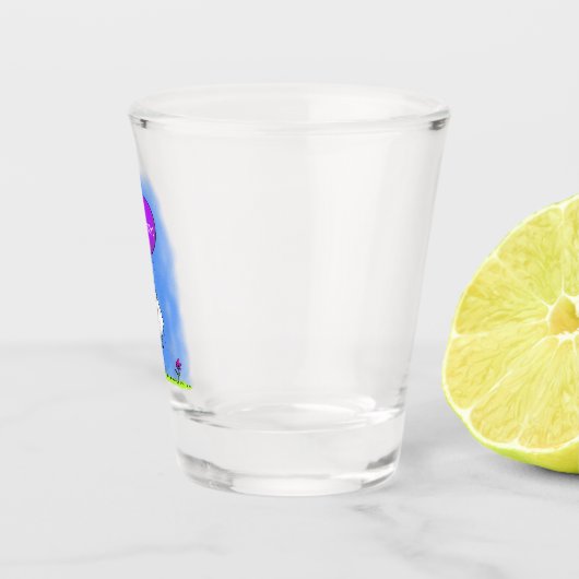 Schudballon cartoon humor illustratie shot glas (Rechts)