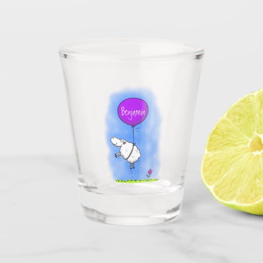 Schudballon cartoon humor illustratie shot glas (Voorkant)