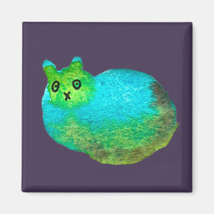 Schudblauw vet kattenkunst illustratie magneet