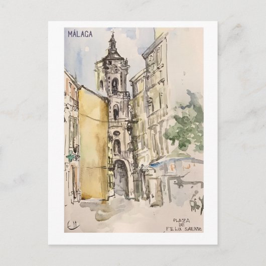 Schudboekpagina's. Málaga Briefkaart (Voorkant)