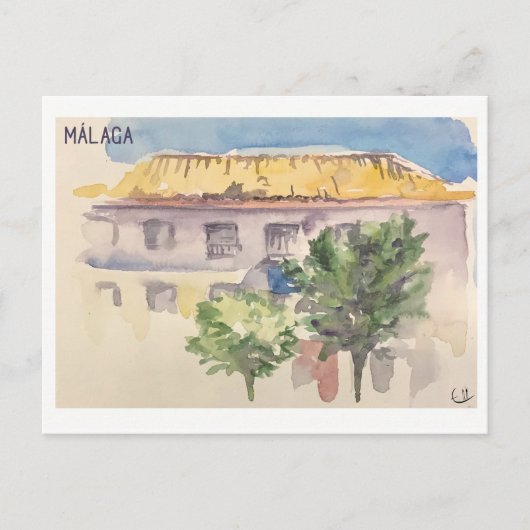 Schudboekpagina's. Málaga Briefkaart (Voorkant)