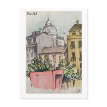 Schudboekpagina's. Málaga. Markers