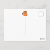 Schudde leeuw in het gras met ladybug briefkaart (Achterkant)