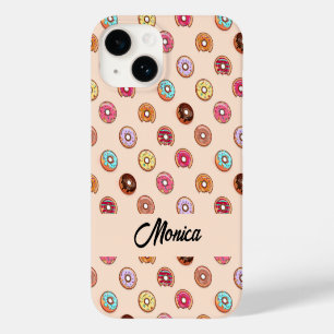 Schuddecoratieve donuts op roze Case-Mate iPhone 14 hoesje