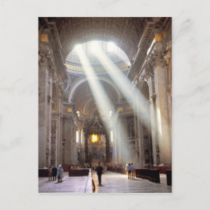 Schuddelen van zonlicht vloeien door de ramen briefkaart