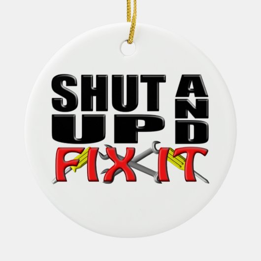 SCHUDDEN EN FIX IT (tools) Keramisch Ornament (Voorkant)