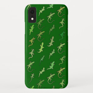 Schudden en geckos op pijngroen iPhone XR hoesje