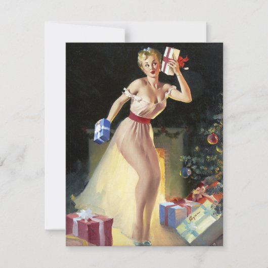 Schudden van de cadeaus pin-up kaart (Voorkant)