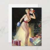 Schudden van de cadeaus pin-up kaart (Voorkant / Achterkant)