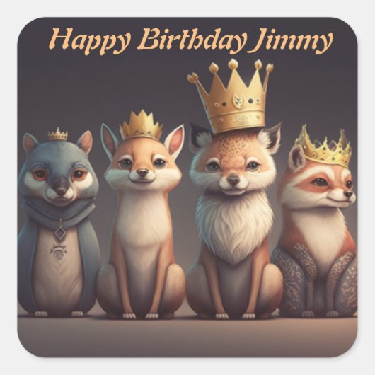 Schuddieren met kronen sleutelhanger vierkante sticker (Voorkant)