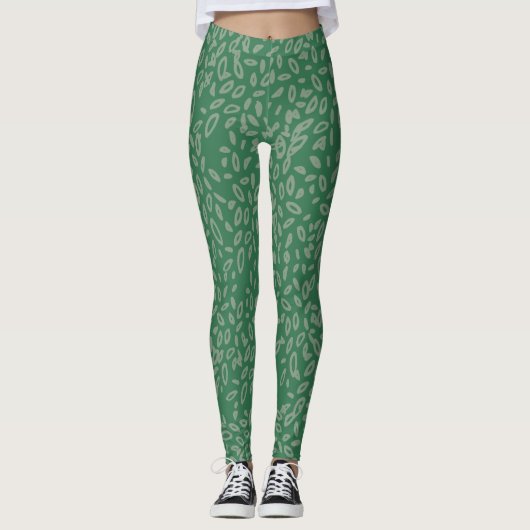 Schudgroen abstract patroon leggings (Voorkant)